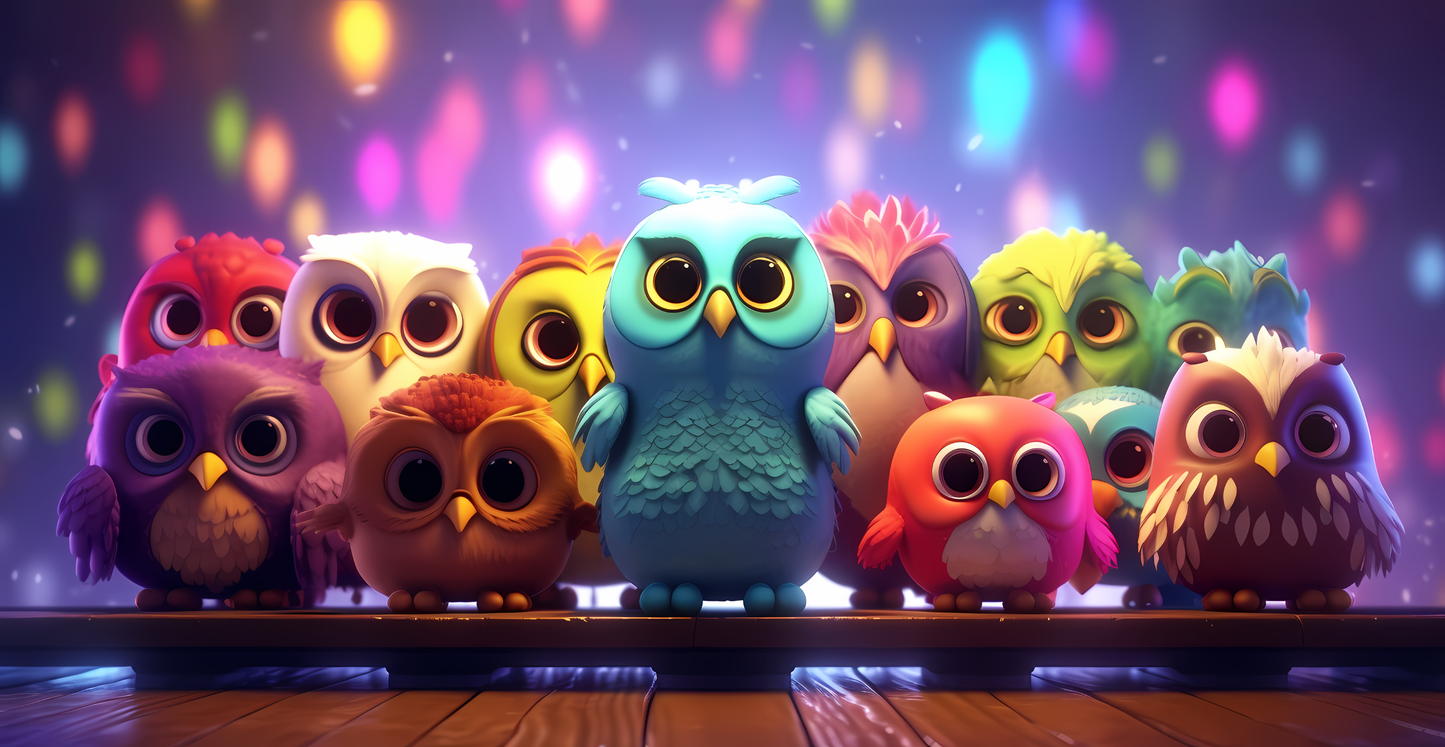 Bunte Eulen | Kinderbecher