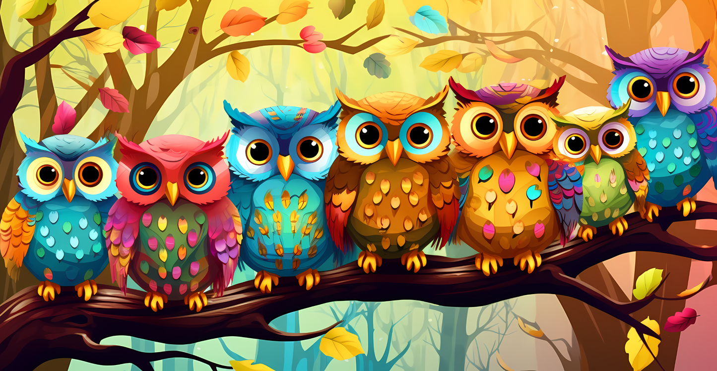 Bunte Eulen | Kinderbecher