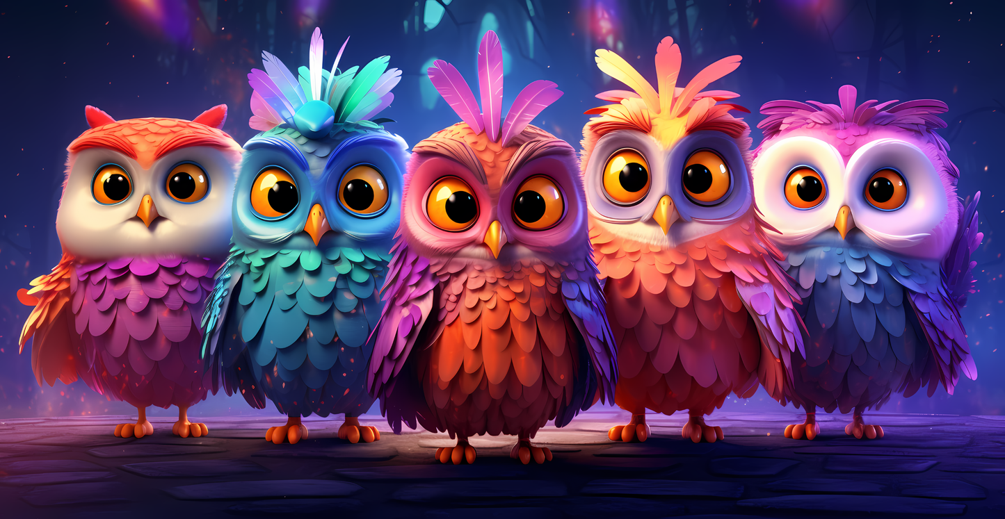 Bunte Eulen | Kinderbecher